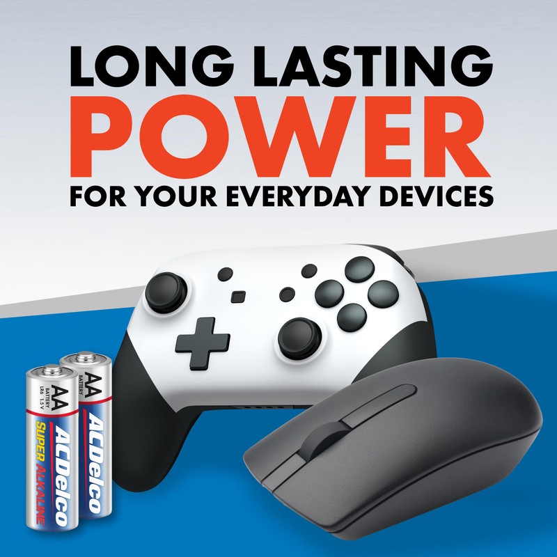 ACDelco 100-Count AA Batteries, Maximum Power Super Alkaline Battery, 10-Year