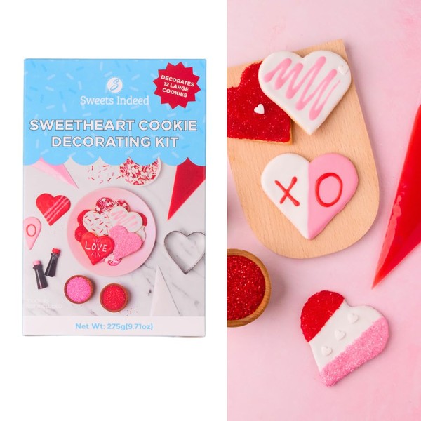 Sweets Indeed, Valentines Deocarting Kit, 3 Sprinkle mixes, 2 Food