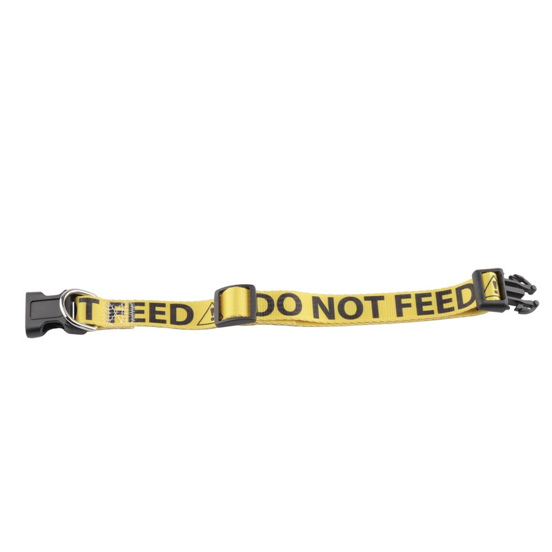 CENWA Do Not Feed Dog Collar Yellow Caution Dog Collar