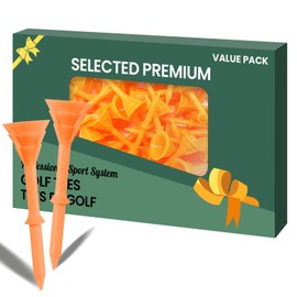 AXKAL Golf-Tees aus Kunststoff, 83 mm, unzerbrechlich, doppellagig, geringer Widerstand, flexibel, Vorteilspikes, 30 Stück, Golf-Tee-Spikes für Outdoor-Sportarten (Citrin, 30 Stück, 8,9 cm)