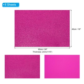 PATIKIL 2mm(1/10") Thick Non Adhesive Glitter Foam Sheet 16x24inch(40x60cm) Purple Red, EVA Shiny Foam Board for Craft, 6 Pcs