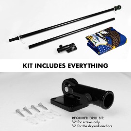 UD_G128 - 6 Feet Tangle Free Spinning Flagpole (Black) Utah Double Sided Brass Grommets Embroidered 3x5 ft (Flag Included) Alumi