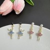 Ballet Ballerina Gymnastics Crystal Bling Stud Earrings Gifts Dance Recital