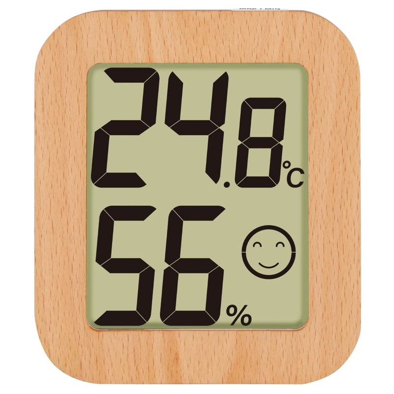 Shinwa 73234 Sokutei Digital Temperature and Hygrometer, Environmental Checker, Wood,