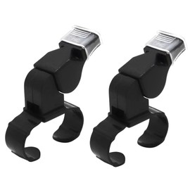 2 Pcs Netball Whistle Handheld Whistle, Black Plastic Finger Grip Whistles Sports, Portable Emergency Reusable Referee Whistle Teacher Whistle Loud Crisp Sound