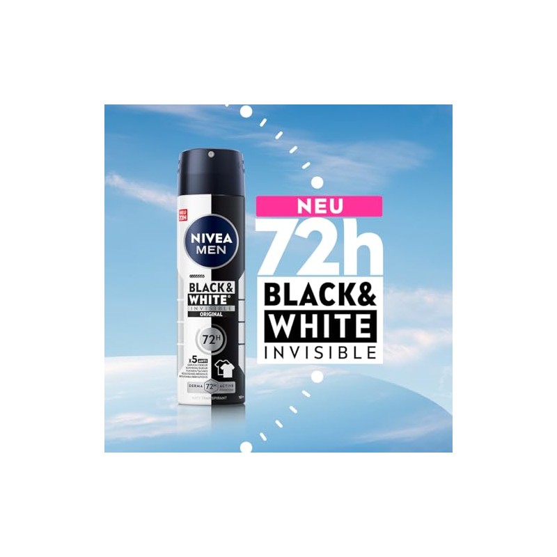 NIVEA MEN Black & White Invisible Deo Spray, Deodorant mit