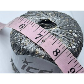 Ice Yarns Petite Paillette Grey with Gold Mini Sequin 78419 Ice Yarns 50gr 437yds