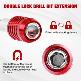 Drill Bit Extension 2/4/6/12’’, Magnetic Bit Holder 4 Pcs, Drill Extension Bit Holder 1/4’’ Hex, Bit Holder for Impact Driver CR-V Steel Quick Release for Screwdriver Bit Nut Drill Socket by XIOGZAXI
