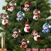 15-Piece Flat MDF Snowman Christmas Ornaments for Tree Decorating –