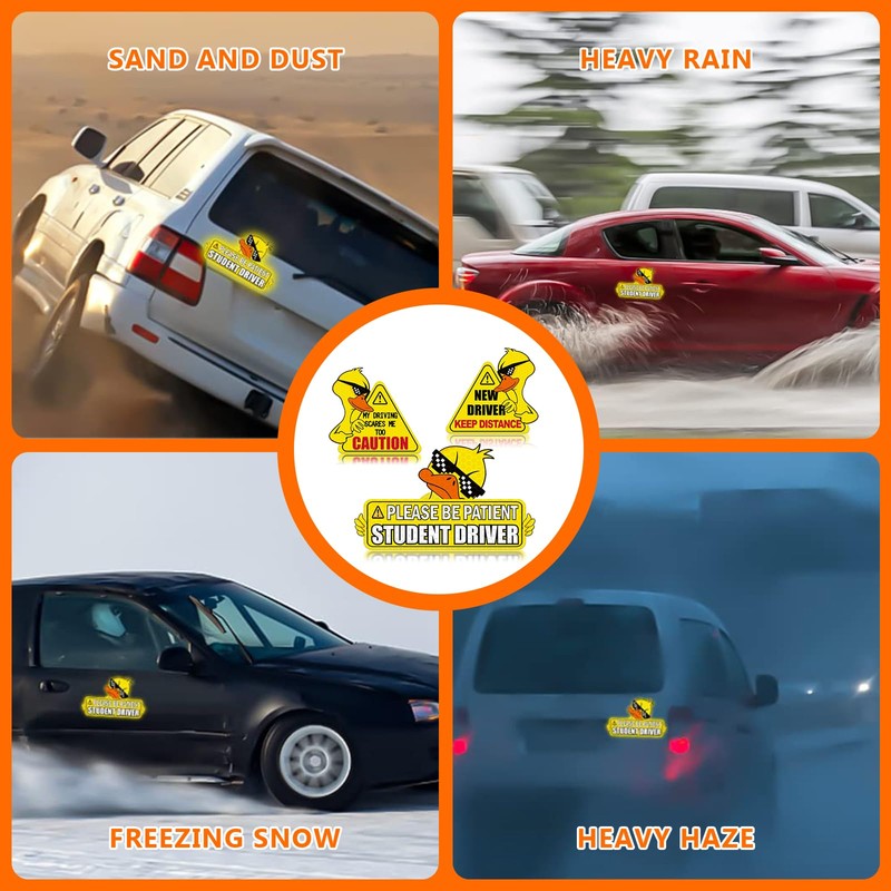 SuperKaKa 3pcs New Driver Magnet for Car Bumper Please Be