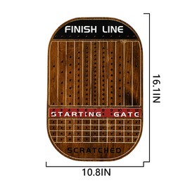 Jyquorp Horse Race Board Game Racing Game Thickened Solid Wood with 11 Luxurious Durable Classic Metal Horses with 4 Dice and 2 Boxes of Cards Horse Racing Game (Rustic Brown)