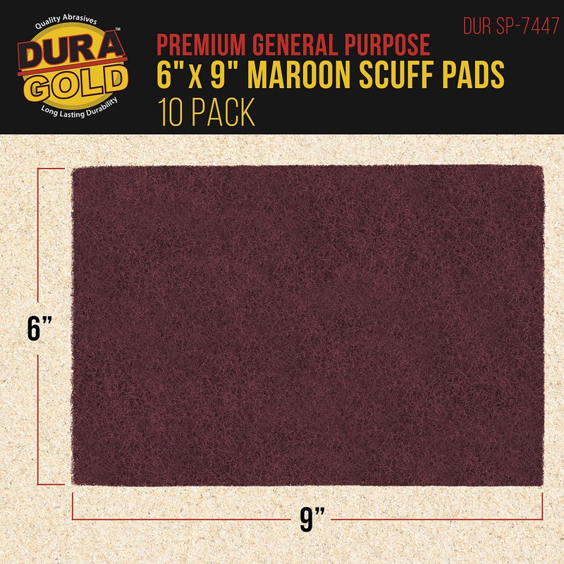 Dura-Gold Premium 6" x 9" Maroon General Purpose Scuff Pads,