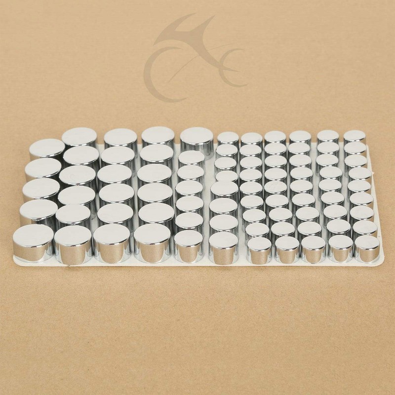 XFMT 83pcs Chrome Engine Full Bolt Cover Caps Kit Compatible