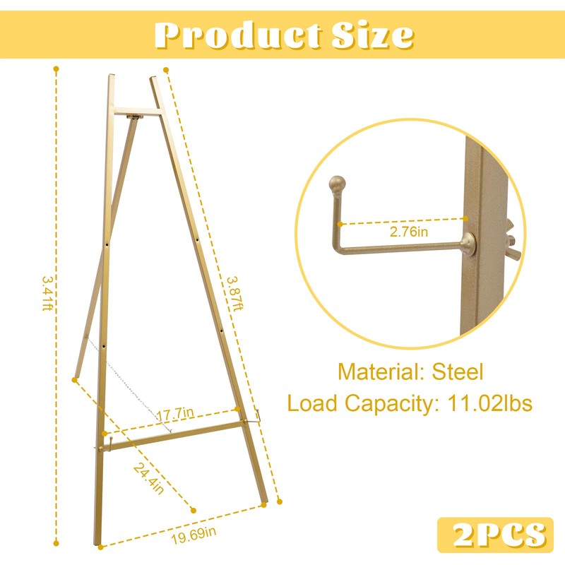 2 Pack Easel Stands Floor Easel Foldable Display Stand Height