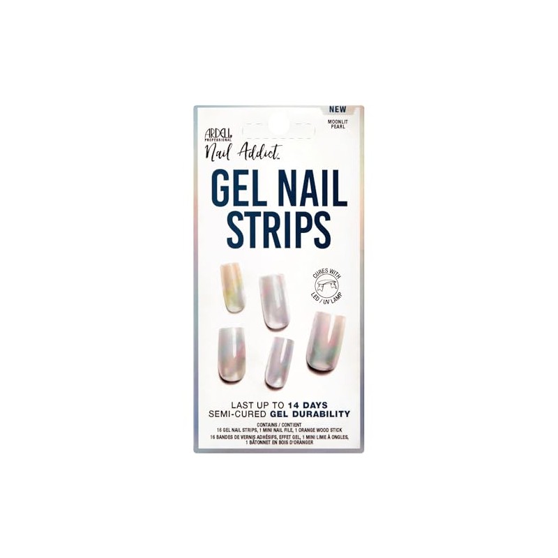 Ardell Nail Addict Gel Nail Strips - Moonlit Pearl, Lasts
