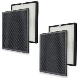 HQRP 2-Pack Filter Kit Compatible with Alexapure Breeze 3049 AP-B102 Air Purifier, AP-B103 AP-B104 Replacement, HEPA + Activated Carbon Pre-Filter