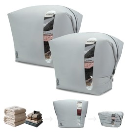 YEEKORO Vacuum Storage Bags for Home, Professional IP67 Waterproof Reusable Vacuum Compression Bags for comforter and Clothing, Large Vacuum Seal Bag for Bedding (2 Pack, No Pump)