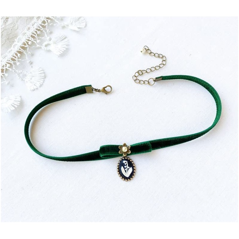 Ribest - Cinta de terciopelo verde de 3/8 pulgadas continua