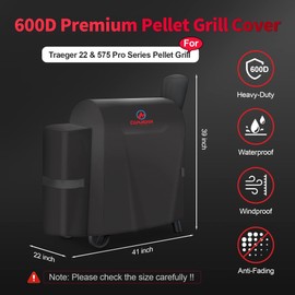 Comnova Grill Cover for Traeger Pro 22 & 575 Series - 600D Wood Pellet Smoker Cover for Traeger Waterproof & Heavy Duty, Premium Pellet BBQ Cover for Treager Pro 22 / Pro 575, Z Grills 550B and More