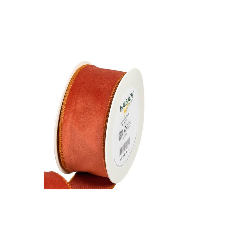 FloristryWarehouse Burnt Peach Christmas Velvet Fabric Ribbon 50mm (2") Wide