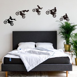 Quanyuchang Dirt Bike Decals Motorcycle Wall Stickers, Motocross Sports Murals Wallpaper for Boys Teens Playroom Bedroom Living Room Home Decoration