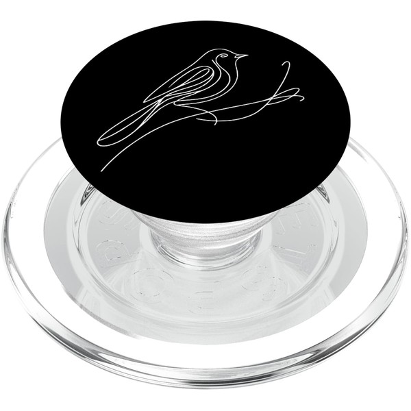 Line Art Vogelornithologe Gelbsänger PopSockets PopGrip für MagSafe