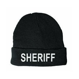 Hero's Pride Fleece Lined Watch Cap - Sheriff - Medium Gold on Black