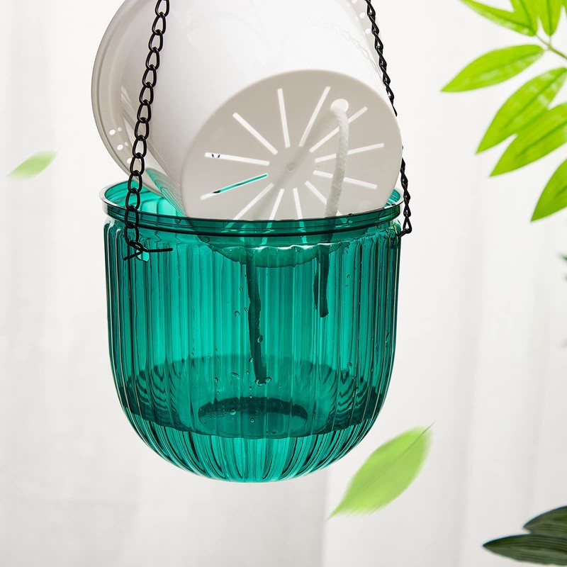 Meanplan 4 Pcs Self Watering Hanging Planter Indoor 6.5 Inch