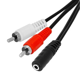 Conext Link 40cm 3.5mm 1/8" Stereo Female Plug to 2 RCA Male Jack Aux Audio Y RCA Cable Adapter Interconnect for Audio Stereo Speaker （13050）