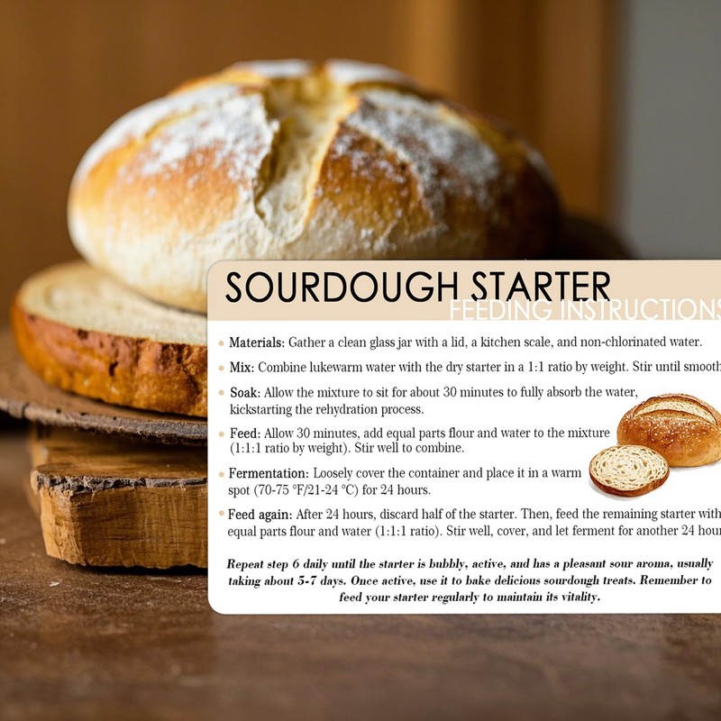 30 Pcs Sourdough Starter Feeding Care Instruction Cards 4 *