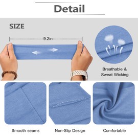 Diademas antideslizantes para mujer, 16 bandas deportivas de moda para el cabello de mujer, diademas elásticas de tela de algodón suave para mujeres, para entrenamiento, yoga, correr