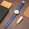 Moran Quick Release Leather Watch Bands Deployment Butterfly Buckle Calfskin