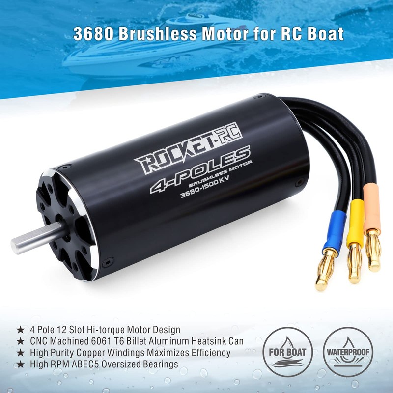 3680 Brushless Rc Boat Motor, Surpass Hobby 1500KV Brushless Motor