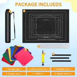 Spardar Jigsaw Puzzle Roll Up Mat, 3000/2000/1500/1000 Pieces Jigsaw Puzzle Mat, Rolls Up for Easy Storage, Comes with 8 Sorting Trays, Felt Mat Set for Kids, Adults and Seniors