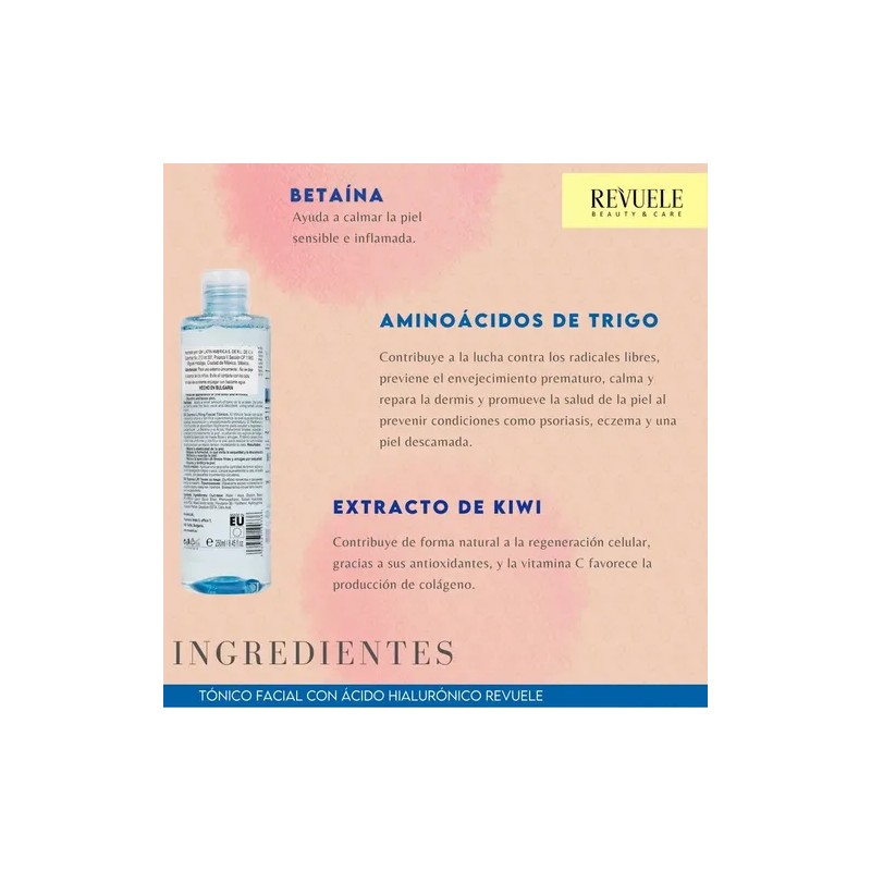 Tónico Facial Hidratante Ácido Hialurónico Revuele 250 Ml
