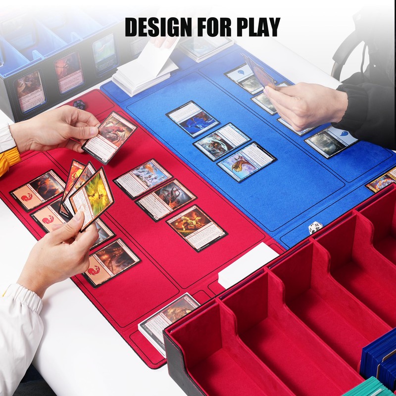 Trading Card Storage Box with Commander Display , 5-Row Deck