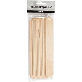 Creativ 100263 Extra Long and Wide Ice Lolly Sticks, Long, Thick, L: 20 cm, W: 25 mm, Birch, 15pcs, Wood