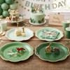 9 Inch Green Gradient Paper Plates, Gold Rim Party Plates