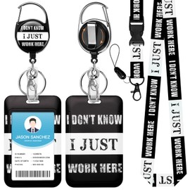 Soleebee ID Badge Holder with Breakaway Lanyard, Black Retractable Badge Reel with Swivel Belt Clip Keychain Vertical ID Card Holder for Nurse Doctor Teacher Student