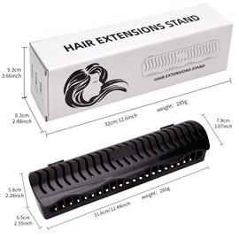 Hair Extension Holder Hair Extension Style Caddy Designed to Hold Clip-Ins, Tape-In’s, Micro Bundles and Sew-In Wefts While You Color, Wash, Style, Pack and Store (Black)