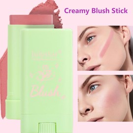 KARLOR Creamy Blush Stick, Cream Blush Stick Cream Blush Rose Creamy Blush Cream Blush Stick Cream Blush Stick Natural Cheek Red Matte Waterproof Long-Lasting Makeup Stick for Cheek Face (01)