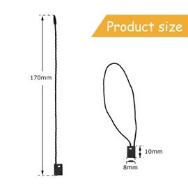SWYSGS Pack of 1000 Cotton Hanging Tags Cord Snap Closure Loop Price Tag Fastener Plastic Labels Ties Black