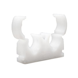 Talon - 15mm Double Hinged Pipe Clips - Pack of 50 - Natural - Single Central Screw Fixing - Temperatures Up to 85°C (185°F) - for Use On Plumbing, Gas and Air Conditioning Pipe - UV Stabilized