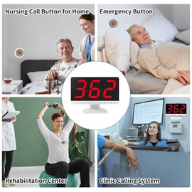 Wireless Call Light System for Elderly - Call Bell System with 30 Hospice Call Buttons, 1000ft, Patient Alert Button with 1 Display Receiver for Healthcare Providers,Home Health Care,Nurses Station