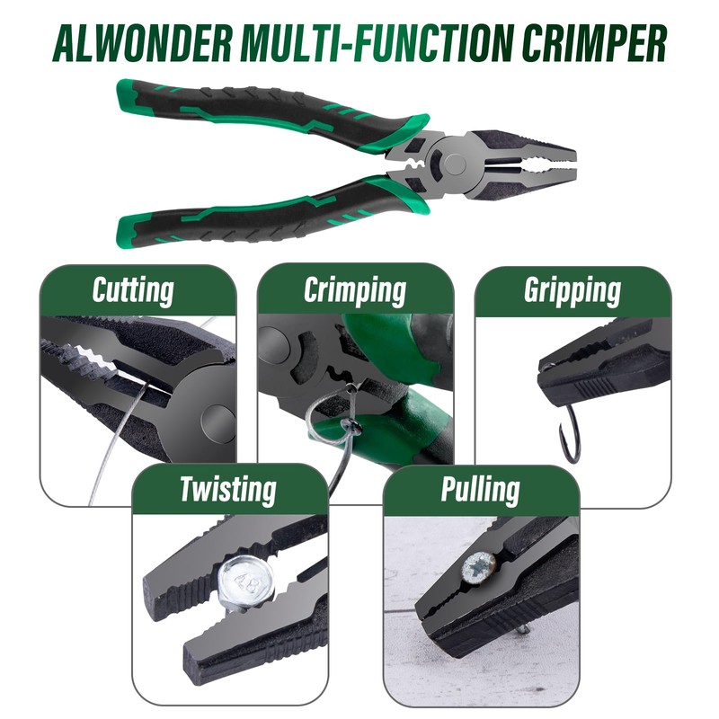 Alwonder Fishing Steel Wire Crimper Cutter Gripper Crimping Tool for