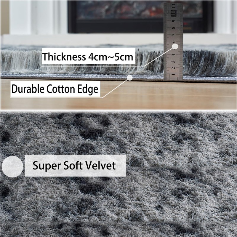 Tie-Dye Faux Sheepskin Rug Fluffy Soft Imitation Wool Rug Longhair