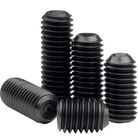 MonsterBolts - M5 x 5mm Cup Point Set Screws, DIN 916, Alloy Steel, Black Oxide, 50 Pack