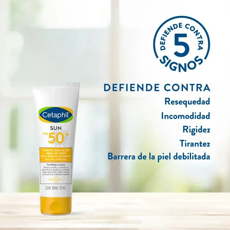 Protector Solar Oil Control Con color Fps 50 Cetaphil Sun