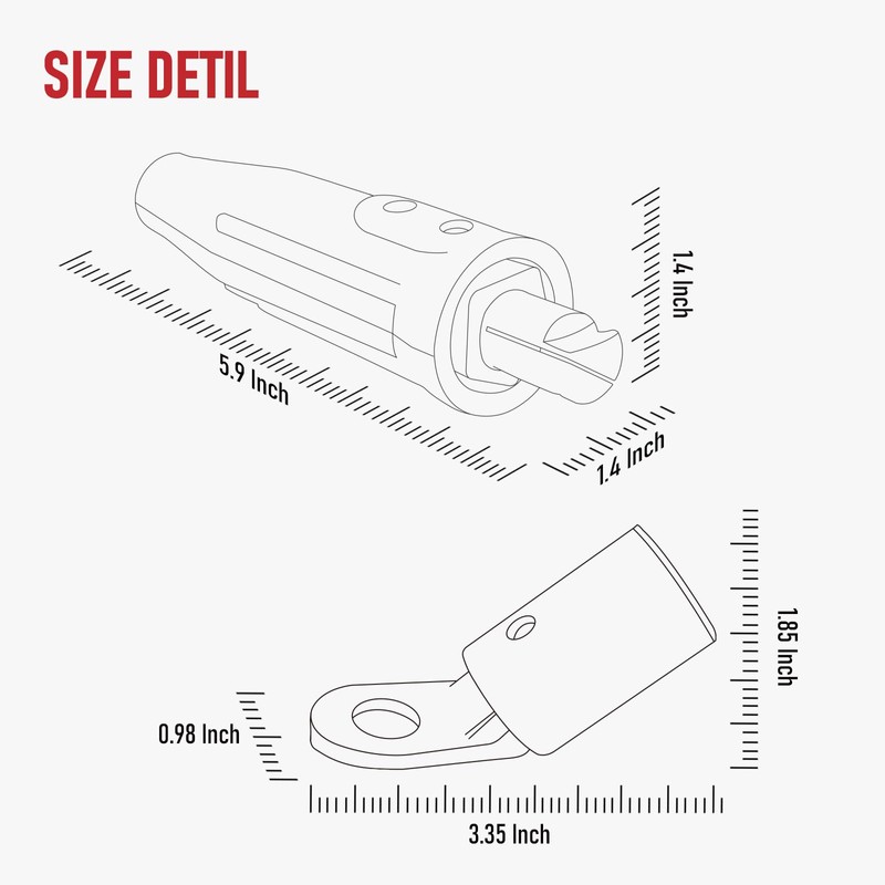 RX WELD 2PCS CT40-FA, 2PCS LC40 Male Cable Connector, for