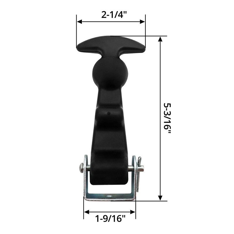 QWORK 2Packs 4.7 inch T-Handle Draw Latches with Brackets, Rubber